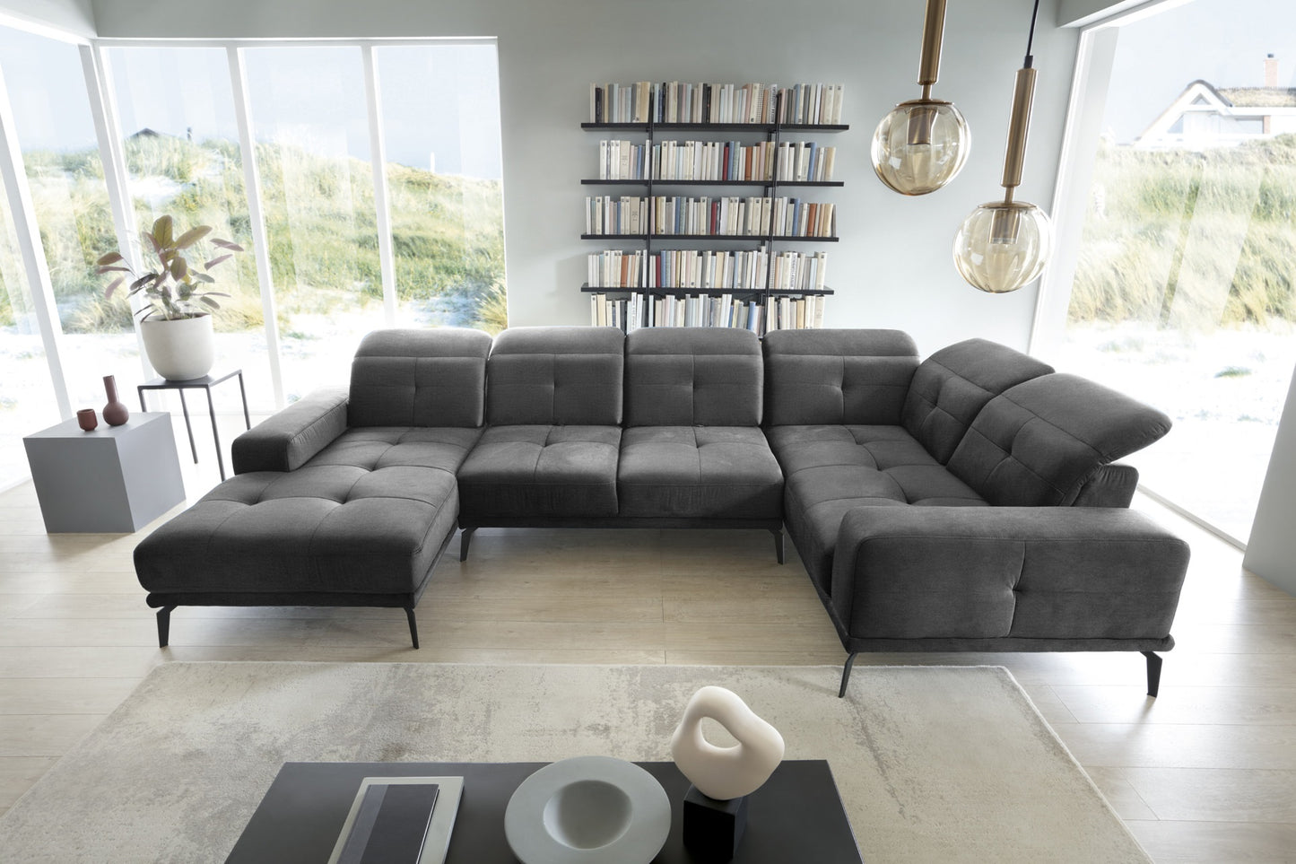 Corner Sofa Louth 74 | size: Width: 350cm, Height: 77cm, Depth: 201cm | color: Nube | image: 1 | variant: 1015951