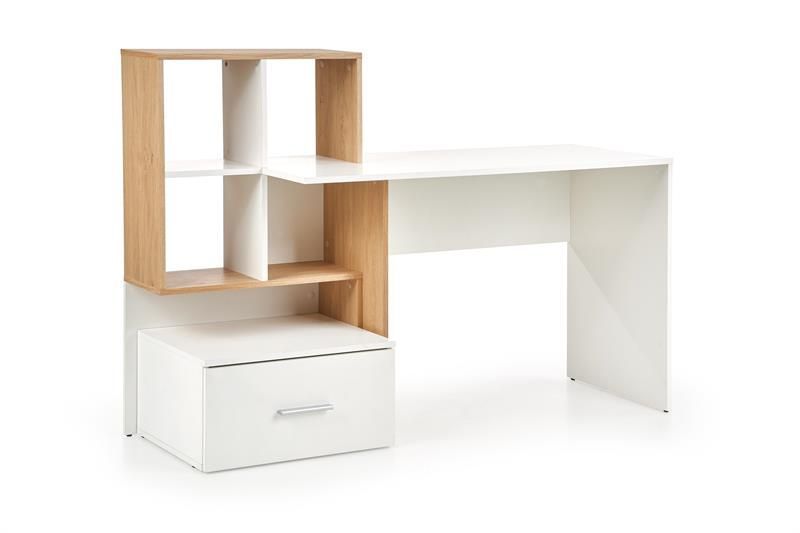 Desk Dubai | size: Length: 50cm, Width: 149cm, Height: 105cm | color: White/Oak | image: 0 | variant: 1003246