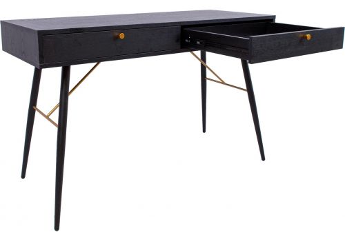 Desk East Knighton | size: Length: 48cm, Width: 120cm, Height: 75cm | color: Black | image: 3 | variant: 1005574