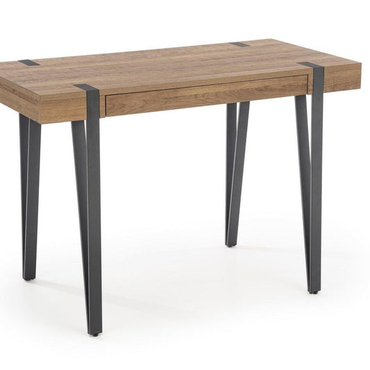 Desk East Ulan Bator | size: Length: 55cm, Width: 110cm, Height: 76cm | color: Oak/Grey | image: 1 | variant: 1006908
