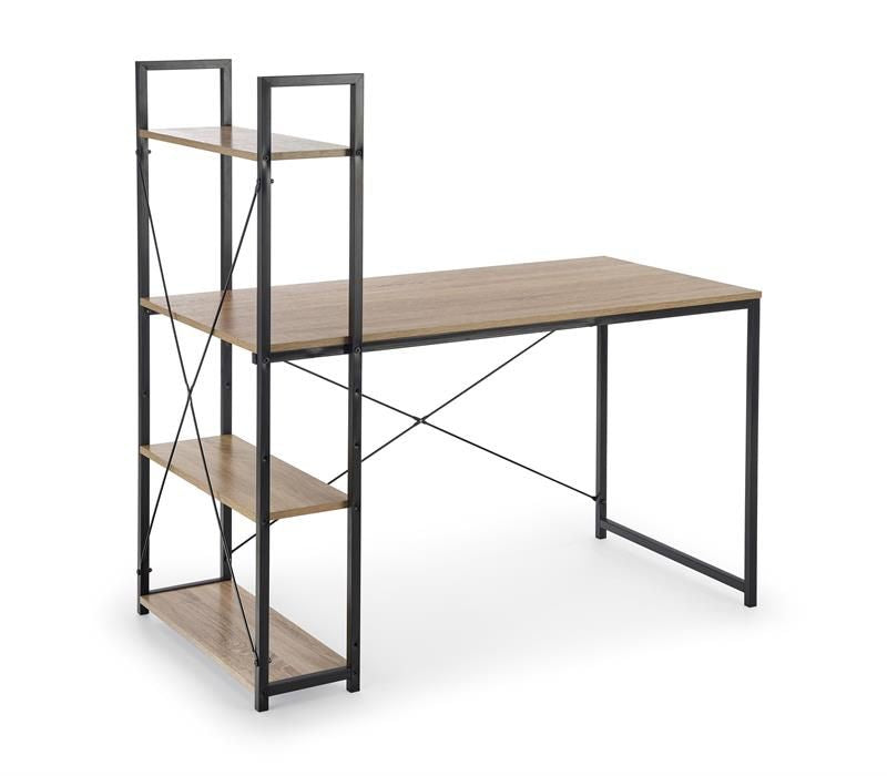 Desk Narvik | size: Length: 64cm, Width: 120cm, Height: 120cm | color: Black/Oak | image: 1 | variant: 1006682