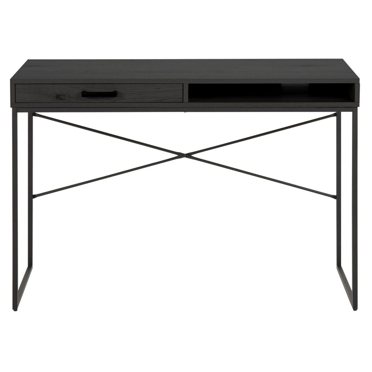 Desk Seaford 3 | size: Length: 110cm, Width: 45cm, Height: 75cm | color: Black | image: 0 | variant: 1011787