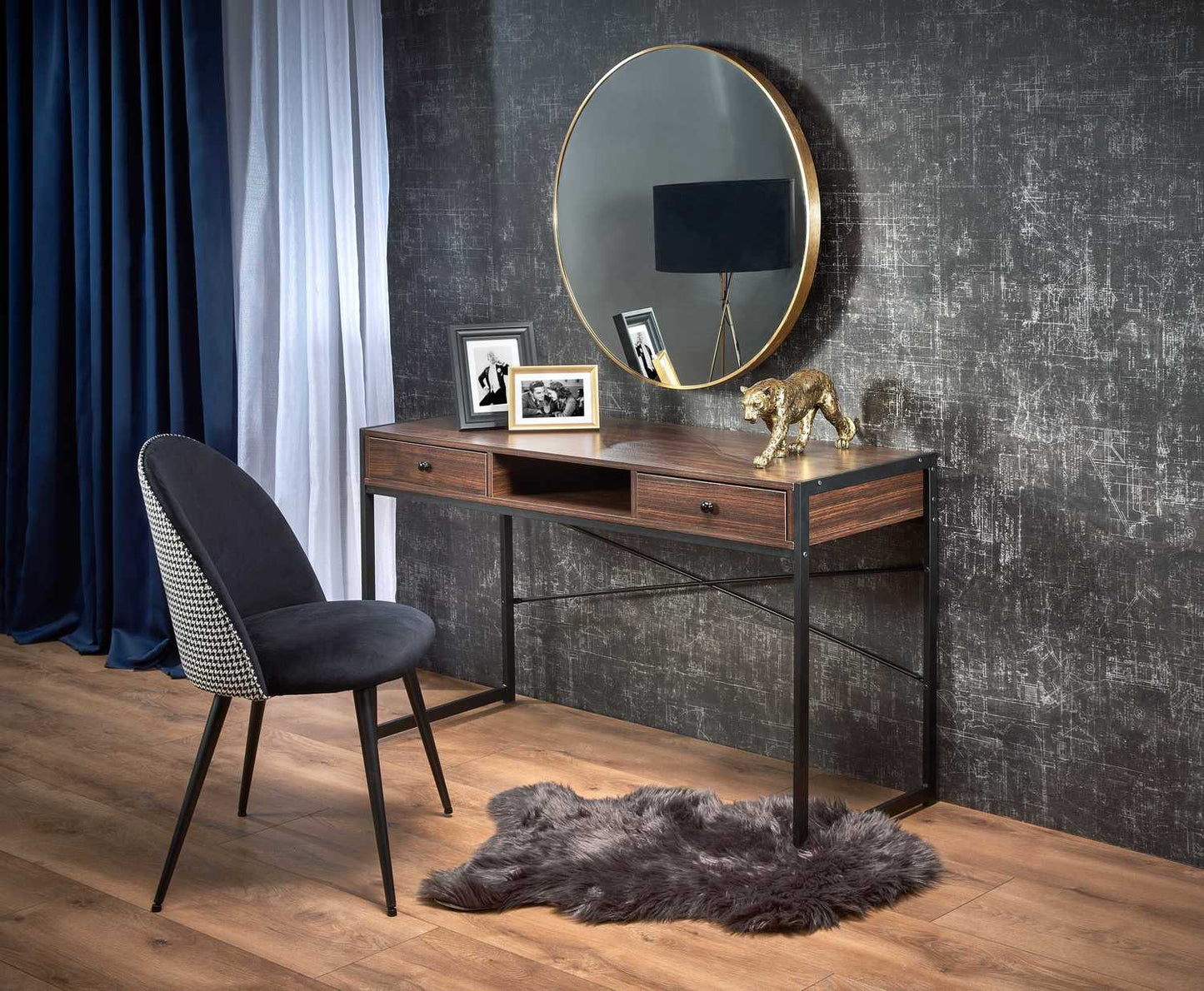 Desk West Turku | size: Length: 48cm, Width: 123cm, Height: 75cm | color: Brown/Black | image: 5 | variant: 1007526