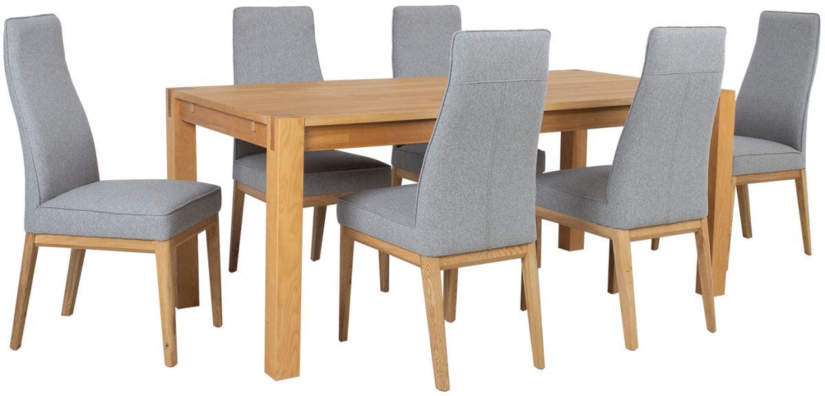 Dining Room Furniture Set Chicago New 17 | size: Length: 90cm, Width: 180cm, Height: 76cm | color: Oak/Grey | image: 1 | variant: 1012382