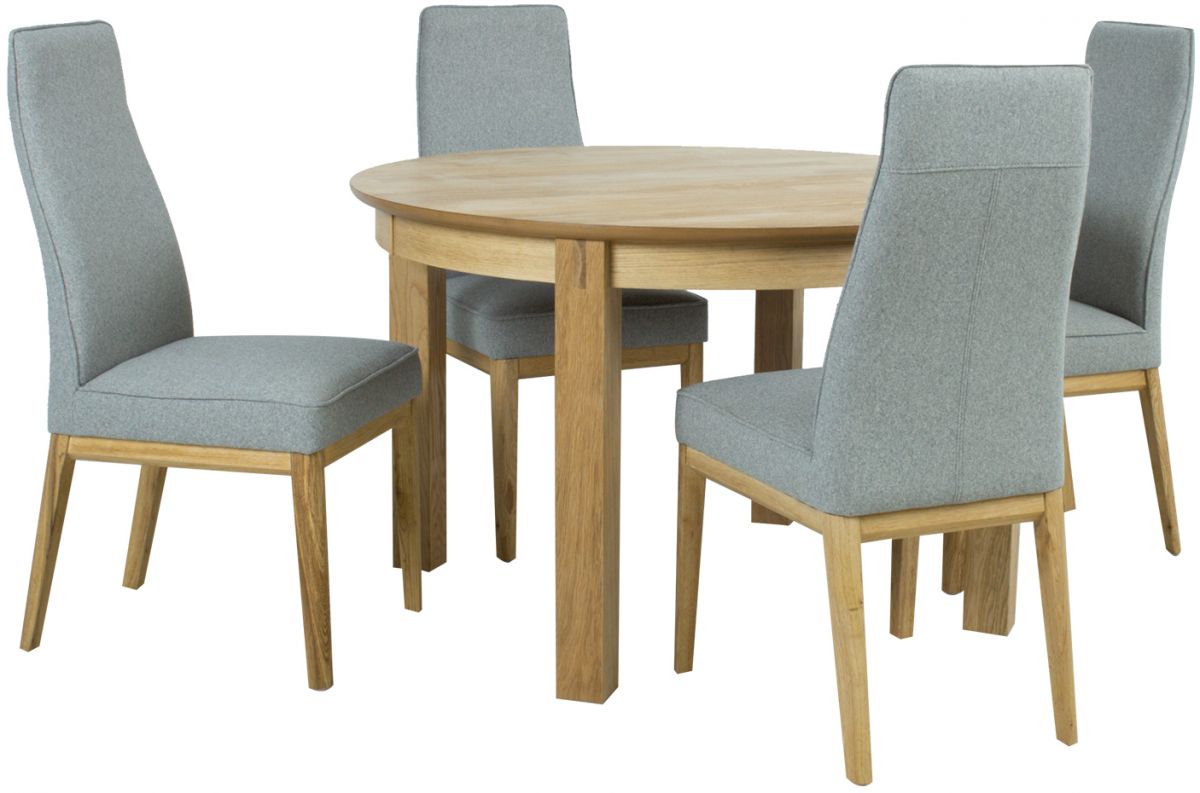 Dining Room Furniture Set Drammen | size: Length: 120cm, Width: 160cm, Height: 75cm | color: Oak/Grey | image: 1 | variant: 1005677