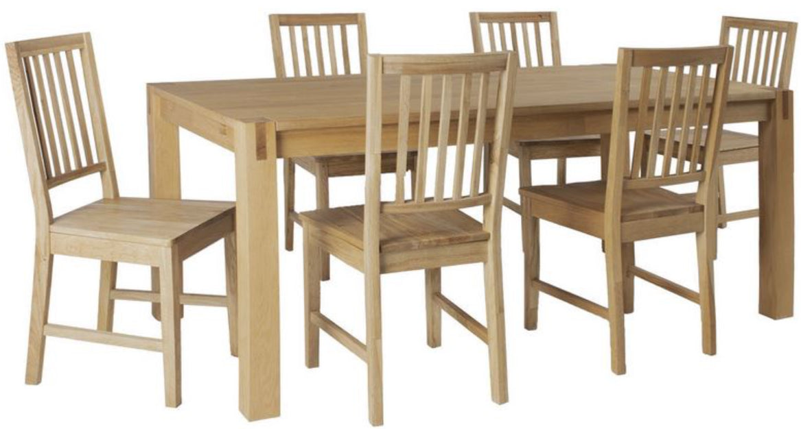 Dining Room Furniture Set Drammen | size: Length: 90cm, Width: 180cm, Height: 76cm | color: Oak | image: 1 | variant: 1005873