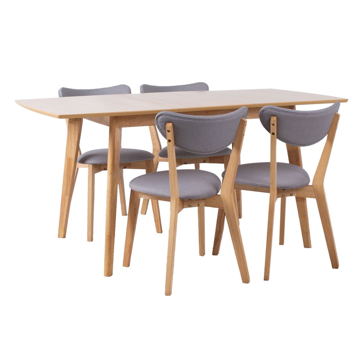 Dining Room Furniture Set East Baldock | size: Length: 80cm, Width: 160cm, Height: 76cm | color: Oak/Grey | image: 1 | variant: 1005097