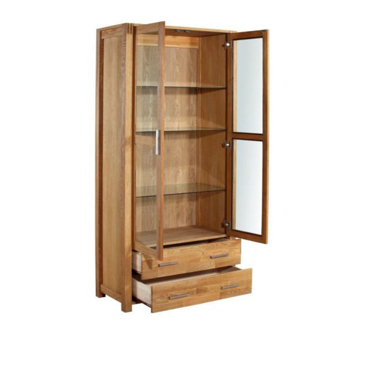 Display Cabinet Drammen | size: Width: 60cm, Height: 190cm, Depth: 40cm | color: Natural | image: 4 | variant: 1004990