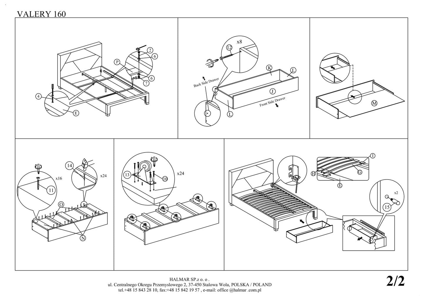 Double Bed East Ankara | size: Length: 214cm, Width: 165cm, Height: 102cm | color: Gray | image: 4 | variant: 1006684