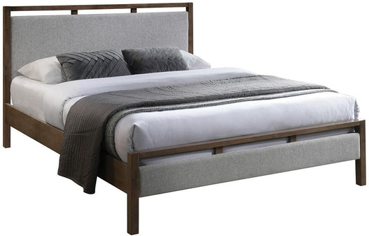 Double Bed East Bordeaux | size: Length: 209cm, Width: 169cm, Height: 100.5cm | color: Brown/Grey | image: 1 | variant: 1006282