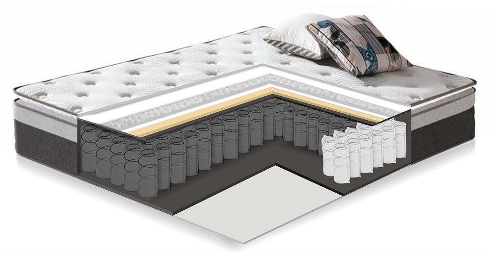 Double Bed East Bordeaux | size: Length: 209cm, Width: 169cm, Height: 100.5cm | color: Brown/Grey | image: 3 | variant: 1006281