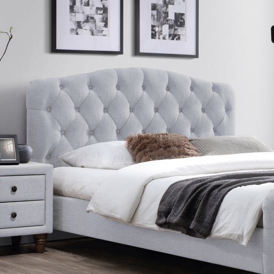 Double Bed East Buxton | size: Length: 218.5cm, Width: 165cm, Height: 105cm | color: Gray | image: 2 | variant: 1005405