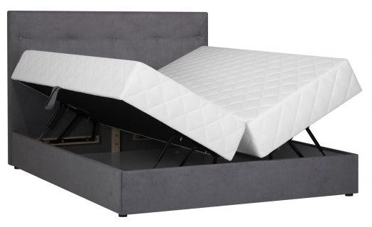 Double Bed East Helsingborg | size: Length: 209cm, Width: 162cm, Height: 110cm | color: Gray | image: 3 | variant: 1005820