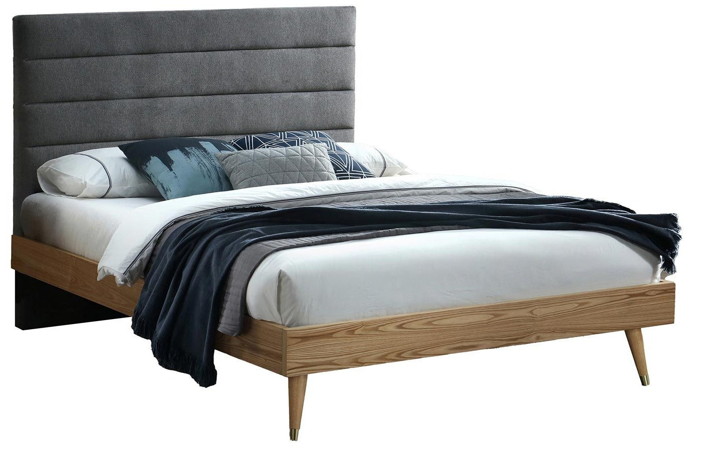 Double Bed East Logrono | size: Length: 211cm, Width: 166.5cm, Height: 100.5cm | color: Gray | image: 0 | variant: 1006547