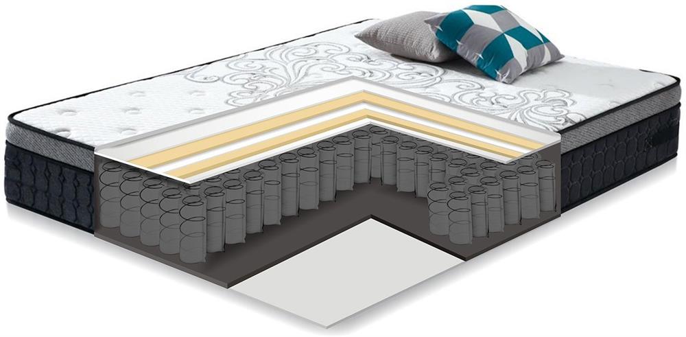 Double Bed East Marseille | size: Length: 210cm, Width: 167cm, Height: 114.5cm | color: Gray | image: 3 | variant: 1006287