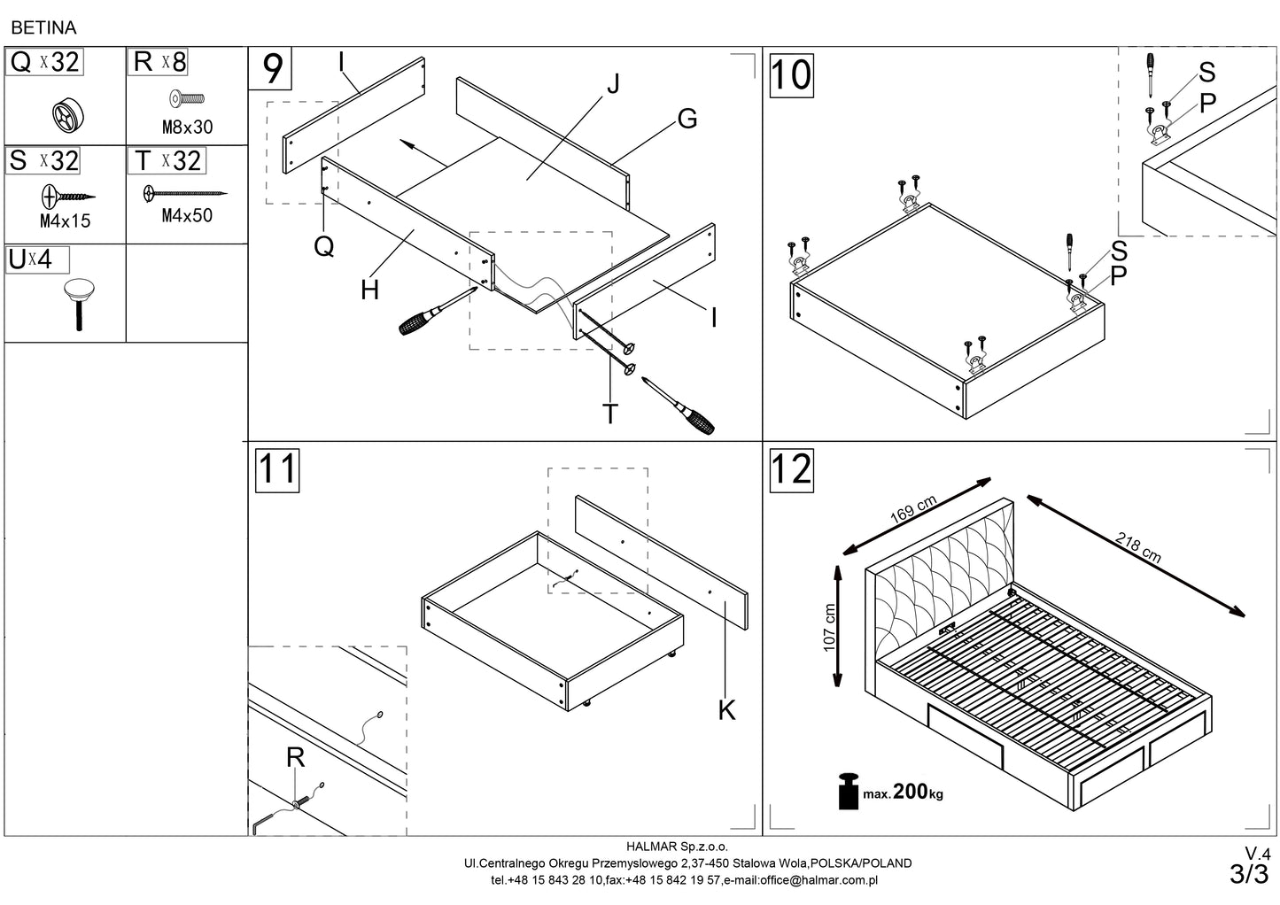 Double Bed East Rovigo | size: Length: 218cm, Width: 169cm, Height: 107cm | color: Gray | image: 10 | variant: 1006680