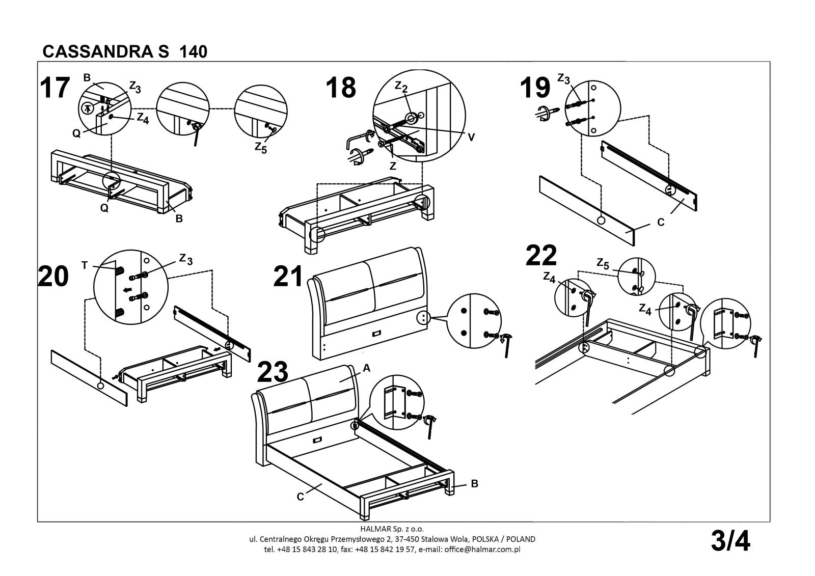 Double Bed East Savona | size: Length: 225cm, Width: 152cm, Height: 99cm | color: White/Black | image: 5 | variant: 1006676
