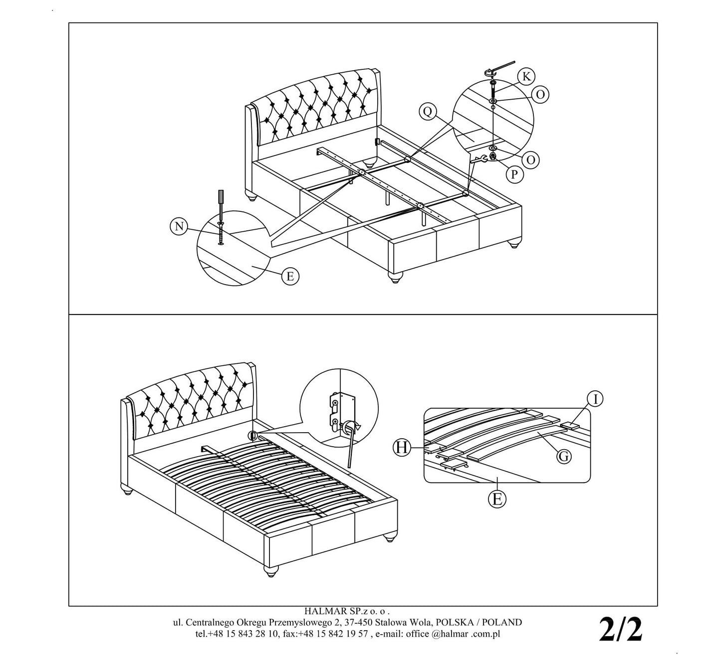 Double Bed Great Malvern | size: Length: 220cm, Width: 172cm, Height: 108cm | color: White | image: 4 | variant: 1006688