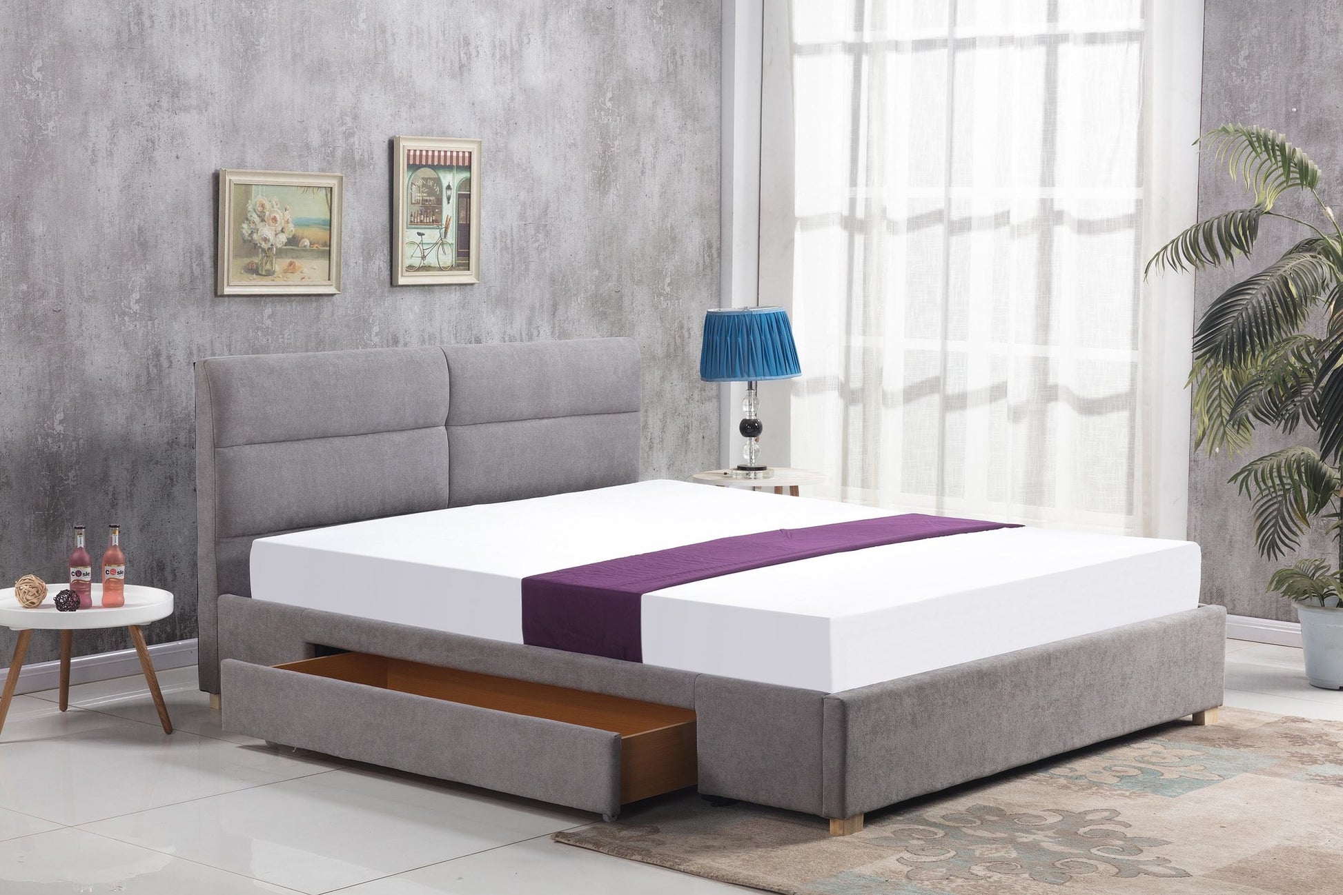 Double Bed Liverpool | size: Length: 216cm, Width: 170cm, Height: 95cm | color: Gray | image: 1 | variant: 1003373