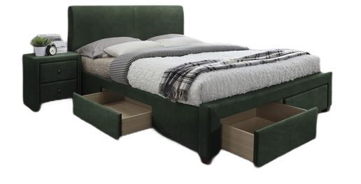Double Bed London | size: Length: 220cm, Width: 164cm, Height: 106cm | color: Green | image: 1 | variant: 1003376