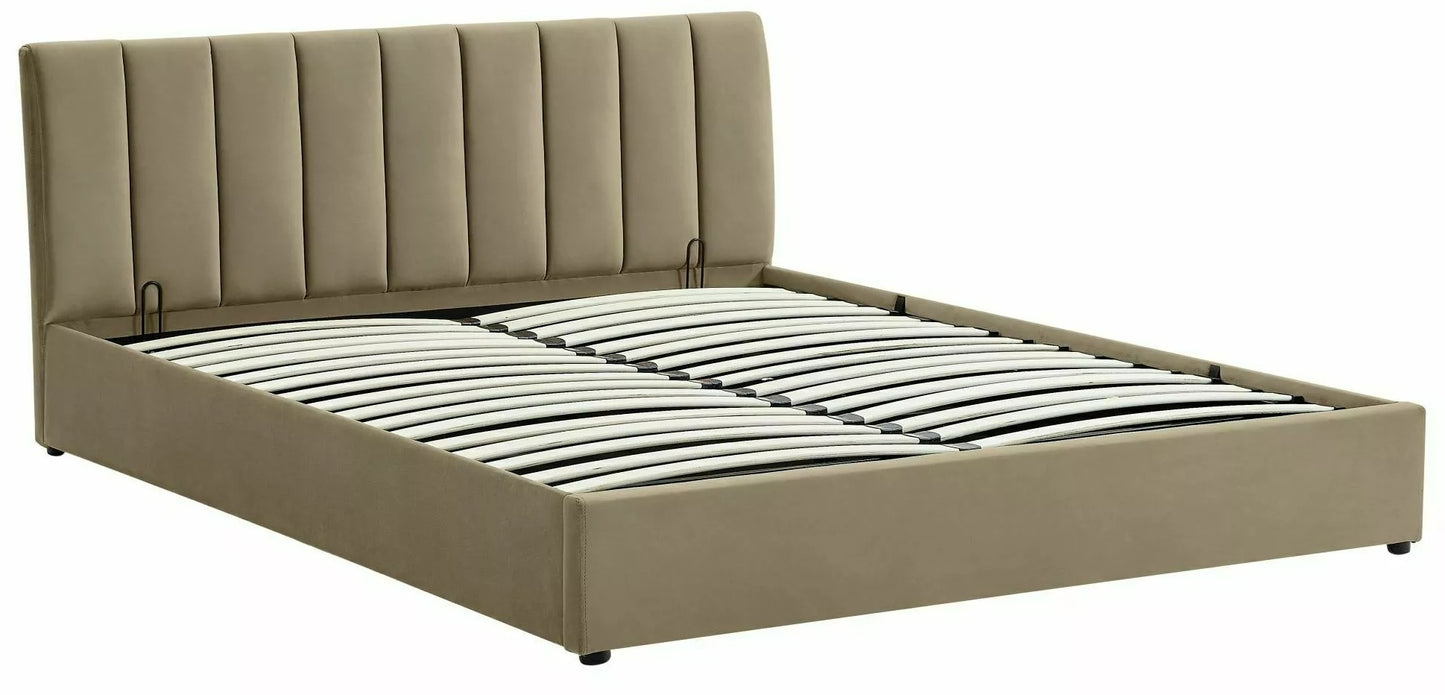 Double Bed Montreal 1 | size: Length: 215cm, Width: 147cm, Height: 79cm | color: Beige | image: 0 | variant: 1018065
