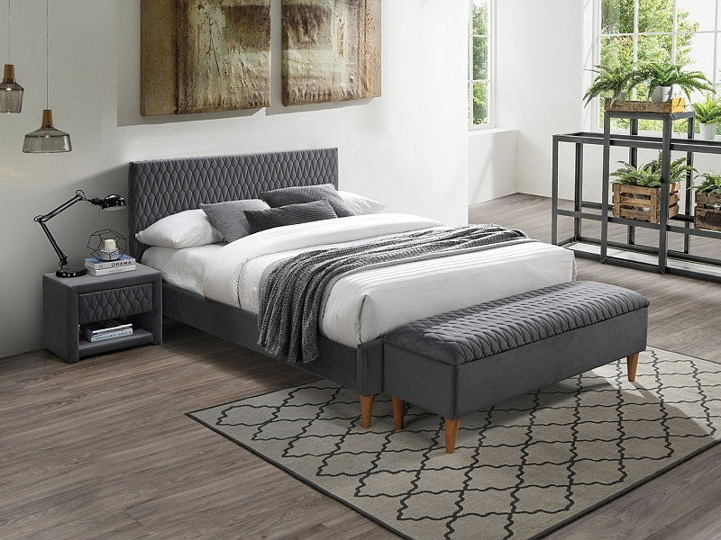 Double Bed Northwich | size: Length: 206cm, Width: 145cm, Height: 96cm | color: Gray | image: 2 | variant: 1007612