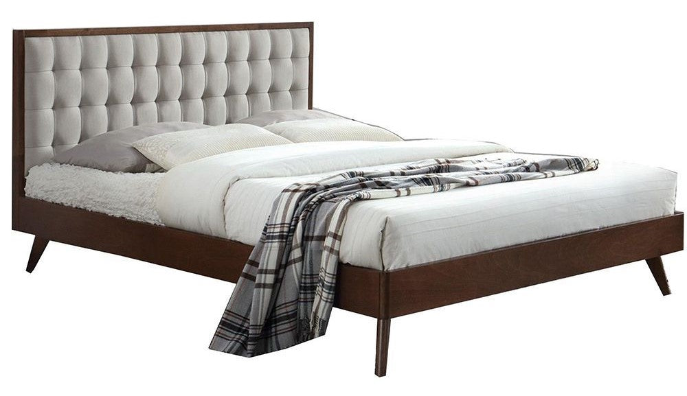 Double Bed Solomo | size: Length: 209cm, Width: 166cm, Height: 106cm | color: Beige/Walnut | image: 1 | variant: 1010964
