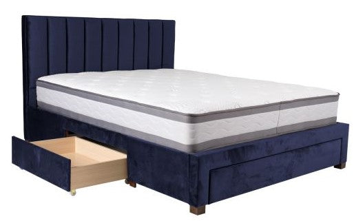 Double Bed Tenby | size: Length: 215cm, Width: 165cm, Height: 111cm | color: Blue | image: 3 | variant: 1001749