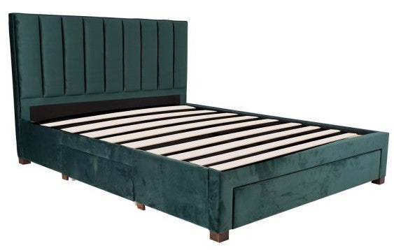 Double Bed Tenby | size: Length: 215cm, Width: 165cm, Height: 111cm | color: Green | image: 2 | variant: 1001748