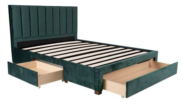 Double Bed Tenby | size: Length: 215cm, Width: 165cm, Height: 111cm | color: Green | image: 3 | variant: 1001748