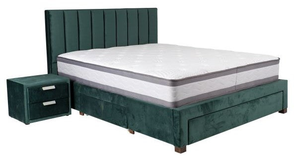 Double Bed Tenby | size: Length: 215cm, Width: 165cm, Height: 111cm | color: Green | image: 5 | variant: 1001748