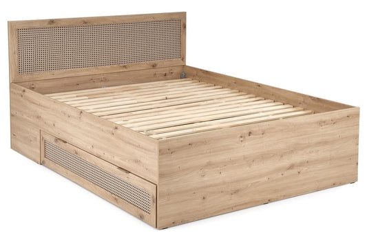 Double Bed West Brecon | size: Length: 205cm, Width: 165cm, Height: 100cm | color: Black/Oak | image: 1 | variant: 1007418