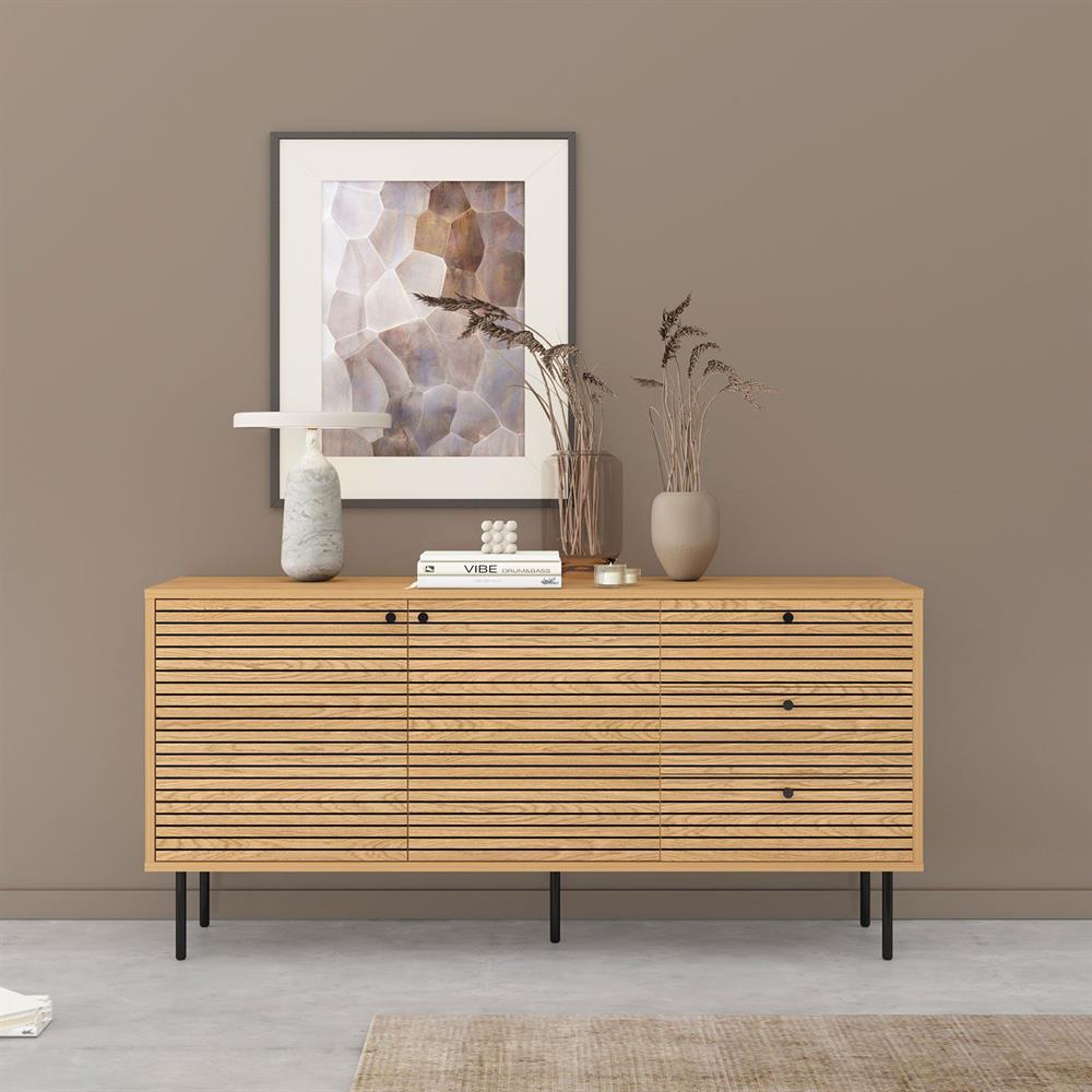 Dresser East Le Havre | size: Length: 40cm, Width: 150cm, Height: 74cm | color: Oak | image: 10 | variant: 1006338