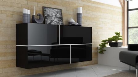 Dresser Goya 1 | size: Length: 40cm, Width: 170cm, Height: 80cm | color: Black | image: 0 | variant: 1012659
