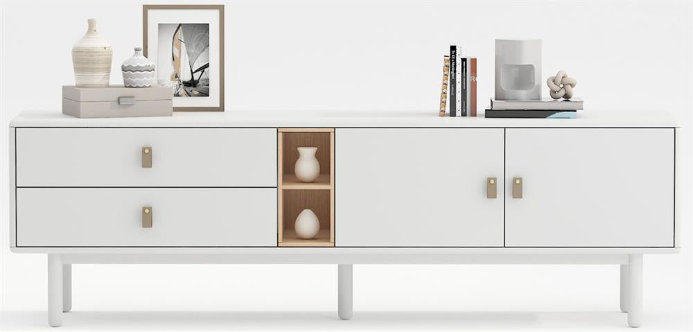 Dresser Leicester | size: Length: 40cm, Width: 180cm, Height: 55cm | color: White | image: 2 | variant: 1006328