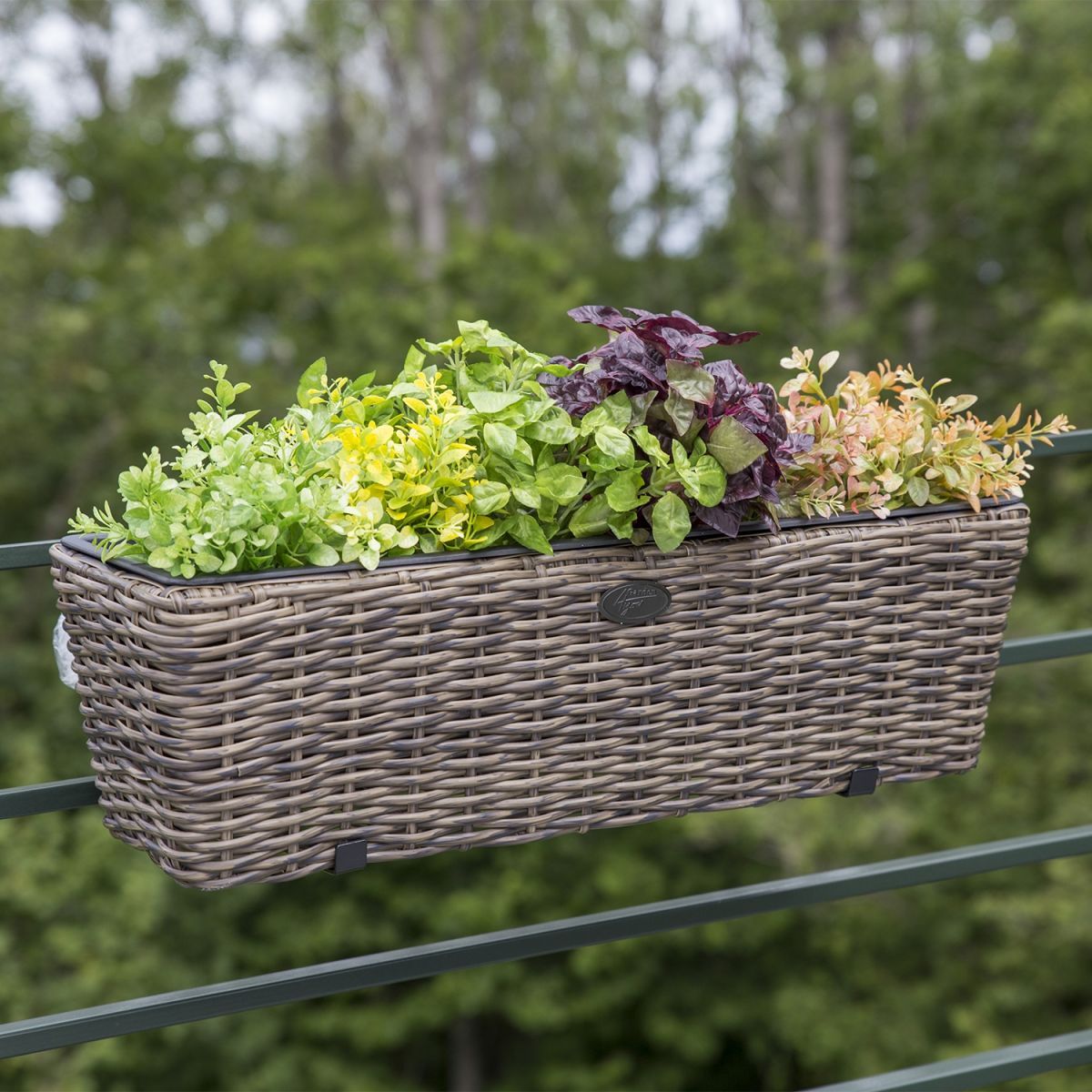 Flower Box Didcot | size: Length: 61cm, Width: 19cm, Height: 18cm | color: Brown | image: 2 | variant: 1000734