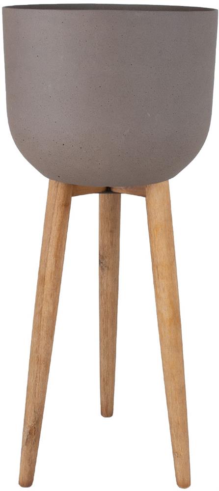 Flower Pot Sandstone 13 | size: Length: 40cm, Width: 40cm, Height: 97cm | color: Gray | image: 1 | variant: 1017006