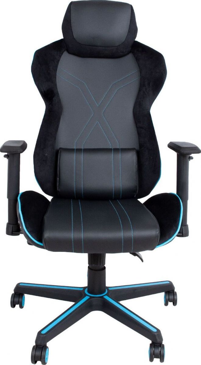 Gaming Chair East Kopavogur | size: Width: 67cm, Height: 132.5cm, Depth: 91.5cm | color: Black/Blue | image: 2 | variant: 1005921