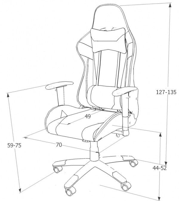 Gaming Chair Eastleigh | size: Width: 70cm, Height: 135cm, Depth: 49cm | color: Black/Blue | image: 4 | variant: 1004224