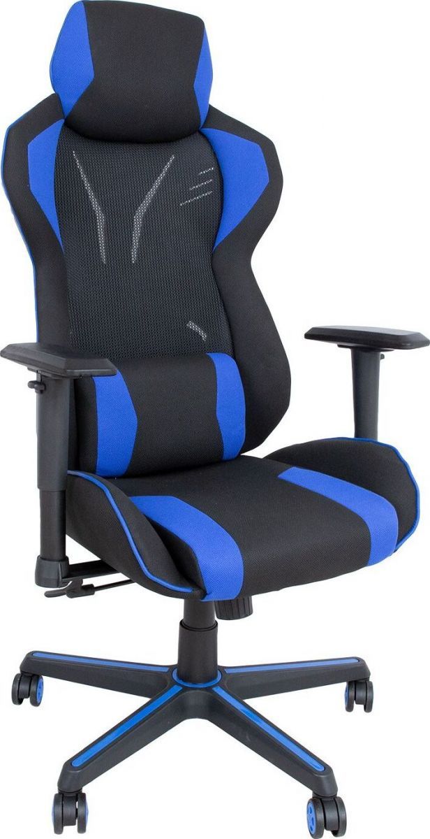 Gaming Chair Narberth | size: Width: 67cm, Height: 132.5cm, Depth: 91.5cm | color: Black/Blue | image: 1 | variant: 1001283