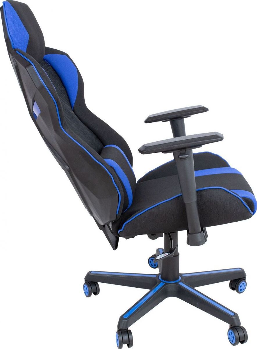 Gaming Chair Narberth | size: Width: 67cm, Height: 132.5cm, Depth: 91.5cm | color: Black/Blue | image: 5 | variant: 1001283