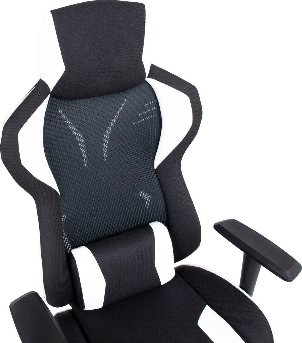 Gaming Chair Narberth | size: Width: 67cm, Height: 132.5cm, Depth: 91.5cm | color: White/Black | image: 6 | variant: 1001284