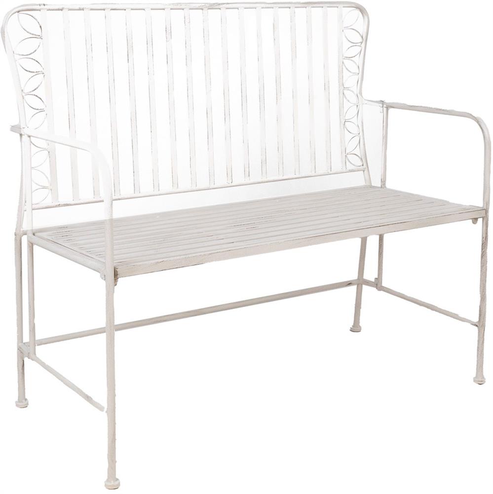 Garden Bench Jasmine | size: Length: 50cm, Width: 103cm, Height: 93cm | color: White | image: 1 | variant: 1017577