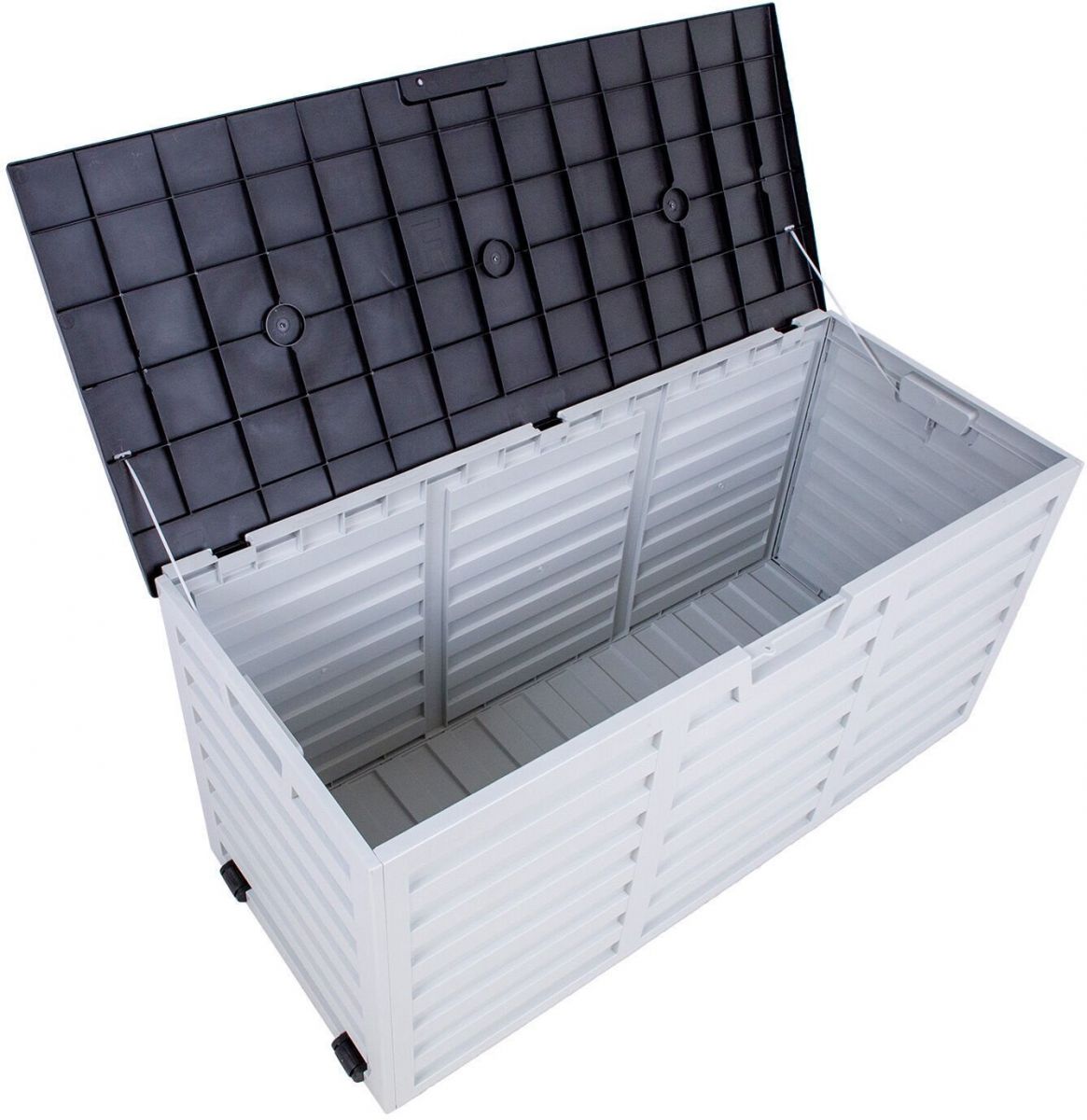 Garden Box East Prestatyn | size: Length: 112.8cm, Width: 49cm, Height: 53.5cm | color: White/Grey | image: 4 | variant: 1005559