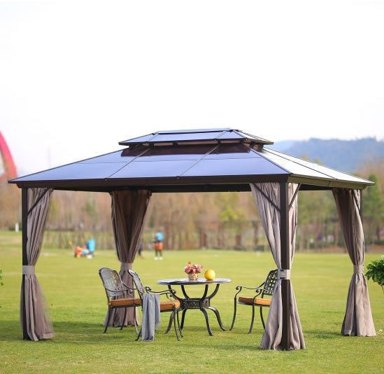 Garden Canopy Addlestone | size: Length: 300cm, Width: 400cm, Height: 270cm | color: Brown | image: 4 | variant: 1000699