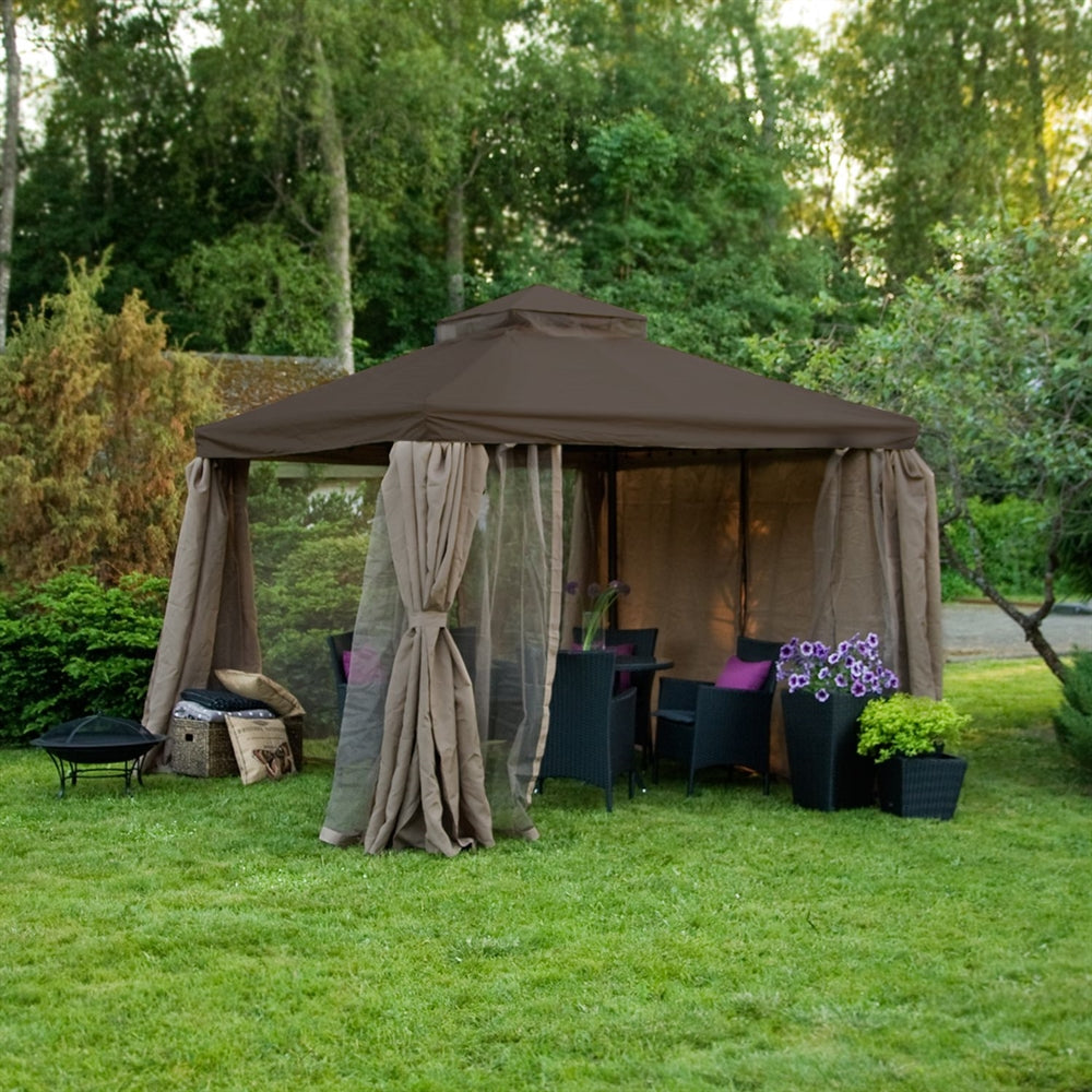 Garden Canopy Chertsey | size: Length: 291cm, Width: 291cm, Height: 280cm | color: Brown | image: 3 | variant: 1000691