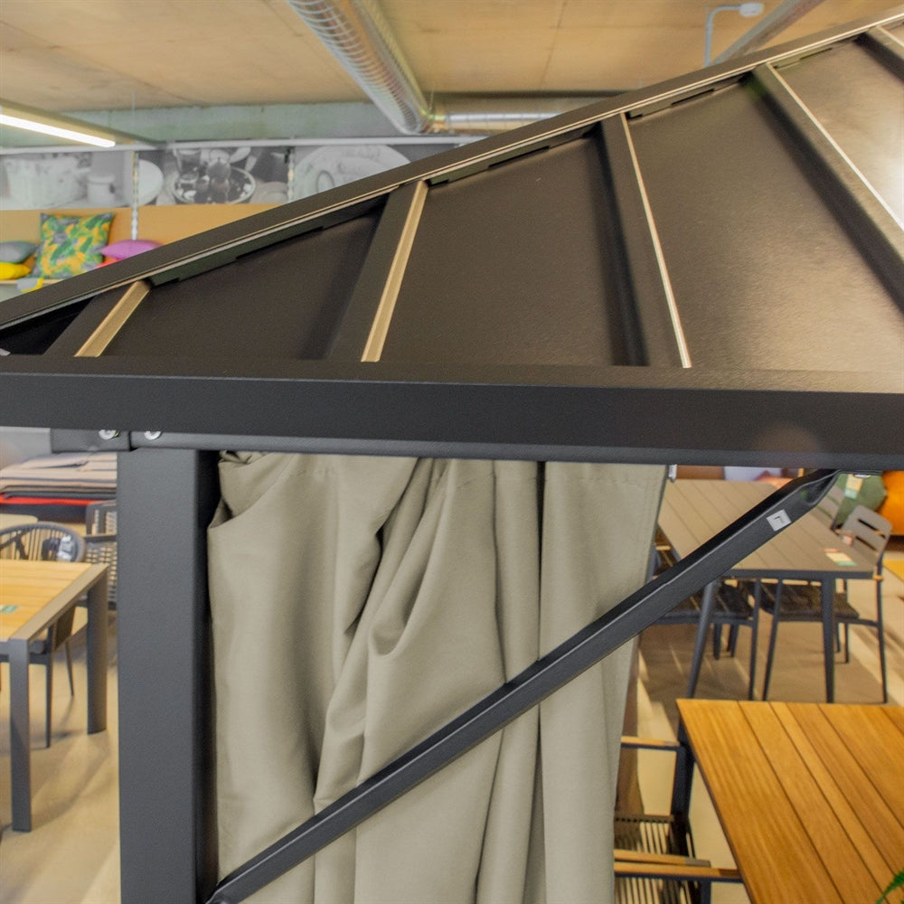 Garden Canopy Weybridge | size: Length: 300cm, Width: 300cm, Height: 263cm | color: Black | image: 3 | variant: 1000701