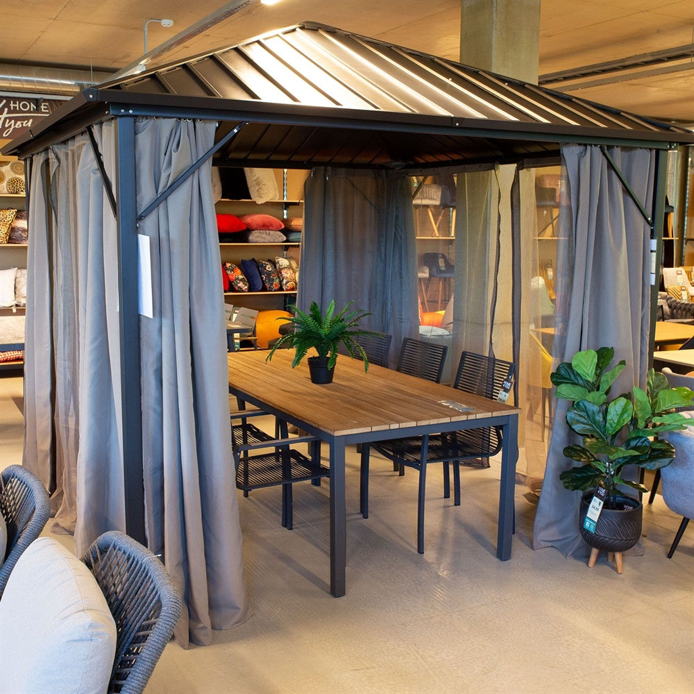 Garden Canopy Weybridge | size: Length: 300cm, Width: 300cm, Height: 263cm | color: Black | image: 4 | variant: 1000701