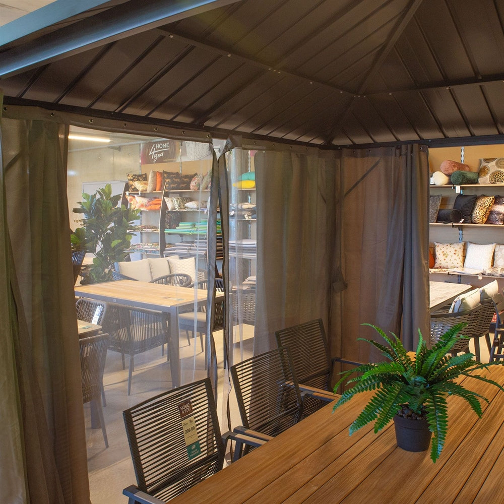 Garden Canopy Weybridge | size: Length: 300cm, Width: 300cm, Height: 263cm | color: Black | image: 6 | variant: 1000701