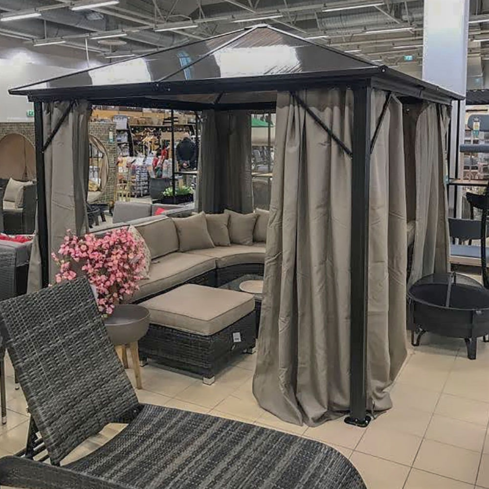 Garden Canopy Weybridge | size: Length: 300cm, Width: 300cm, Height: 263cm | color: Brown/Beige | image: 3 | variant: 1000702